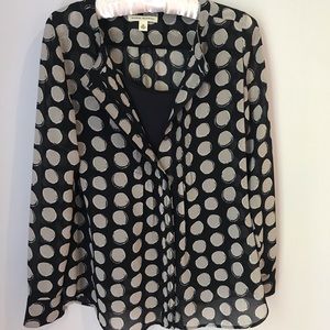 Banana Republic Sheer Polka Dot Blouse Size XS